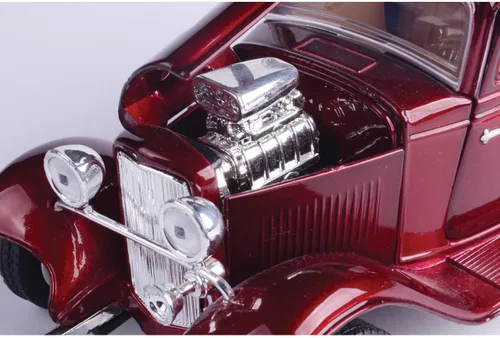 Vista 5 de MotorMax American Classics 1932 Ford Coupe 1/24 Escala Diecast Modelo Coche Rojo
