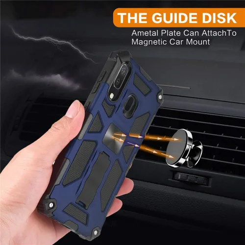 Vista 3 de Asuwish Funda de teléfono para Samsung Galaxy A20 A30 con protector de pantalla de vidrio templado y accesorios para celulares, soporte resistente