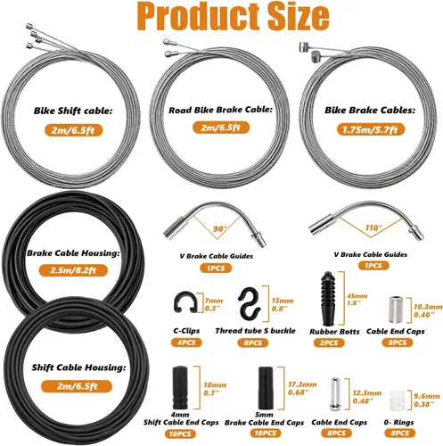 Vista 2 de mankk Cortador universal de cable de bicicleta, cable de freno de bicicleta y cable de cambio, cable de cambio de bicicleta y kit de carcasa