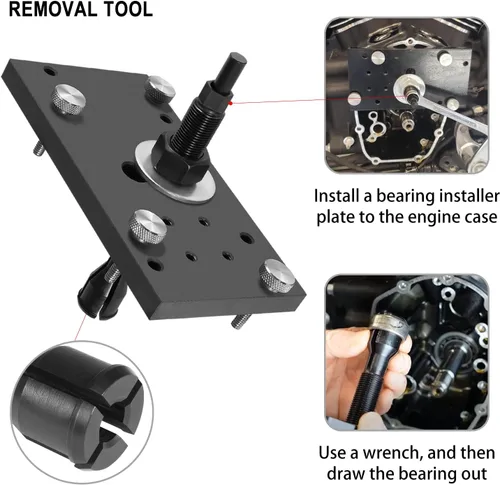 Vista 3 de Kit de herramientas instalador de cojinetes de agujas de árbol de levas interior M8 y extractor de extracción apto para Harley Davidson Milwaukee