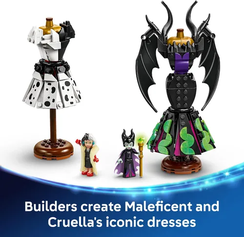 Vista 3 de LEGO Disney Villanos Vestidos de Maléfica y Cruella de Vil Juguetes para Niños - Juguete de Construcción de Moda para Niñas y Niños, a Partir de 9