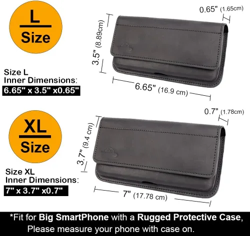 Vista 4 de Topstache Funda de cuero para iPhone 17/16/15/14 - Funda de teléfono celular con clip para cinturón para Galaxy S25/S24/S23 - Funda universal