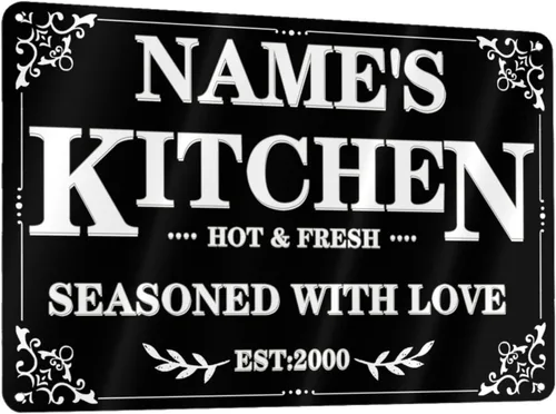 Vista 8 de Letreros de cocina personalizados con nombre personalizado, letrero de cocina condimentado con amor, letrero de cocina para decoración del hogar