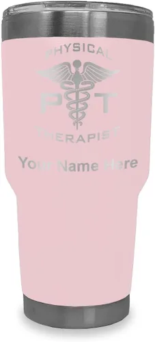 Vista 17 de LaserGram PT Physical Therapeut, vaso aislado al vacío de 20 onzas, grabado personalizado incluido (negro)