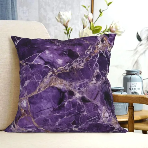 Vista 6 de Fundas de almohada con estampado de mármol morado, fundas de almohada suaves, fundas de almohada cuadradas, fundas de cojín decorativas para sofá