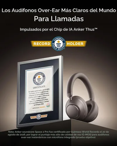 Vista 3 de Anker Soundcore Space 2 Pro ANC - Auriculares sobre la oreja Gris medianoche