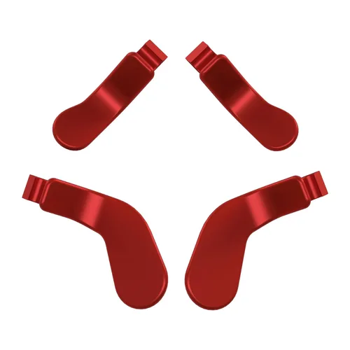 Vista 9 de eXtremeRate 4 pcs Metallic Scarlet Red Stainless Steel Paddles, Replacement Interchangeable Hair Trigger Locks for Xbox One Elite, Xbox Elite Series