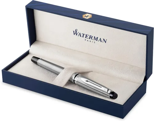Vista 8 de Pluma estilográfica profesional de acero inoxidable con detalles dorados WATERMAN, Negro