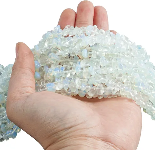 Vista 6 de Cuentas de cristal de Amazonita de 90 pulgadas de forma irregular y piedra curativa para hacer joyas