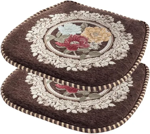 Vista 18 de EORNOW Juego de cojines para silla de comedor con lazos, juego de 1/2/4, almohadillas antideslizantes para silla de comedor con funda extraíble
