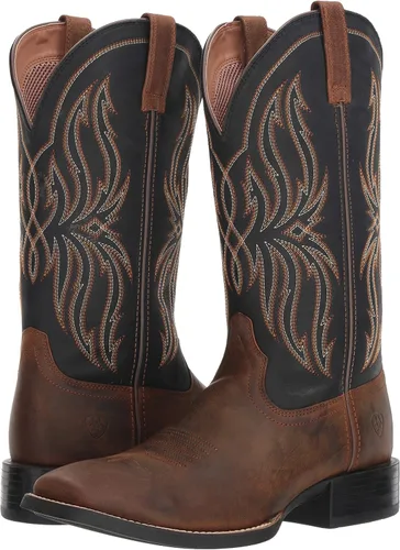 Vista 7 de Ariat Sport Rustler Western Boots - Botas vaqueras de cuero para hombre, Marrón desteñido