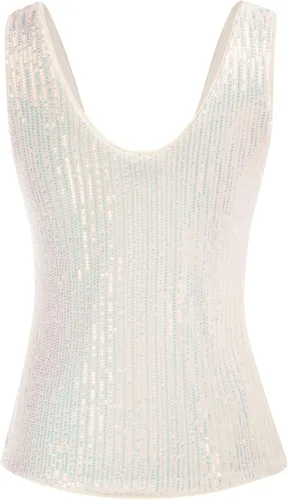 Vista 2 de GRACE KARIN Camiseta sin mangas con lentejuelas brillantes para mujer, cuello en V, sexy, para club, tallas S-XXL