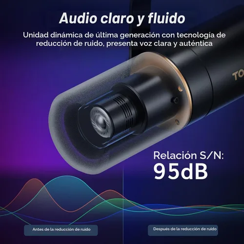 Vista 4 de TONOR Kit de micrófono dinámico para podcasts, interfaz de audio y micrófono XLR/USB para podcasting, grabación, micrófono de estudio cardioide XLR