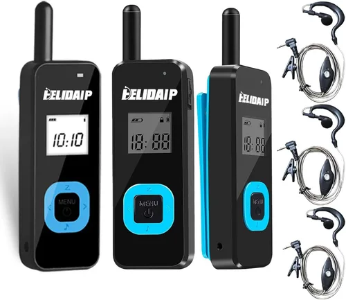 Vista 13 de T-M1 Super Mini Walkie Talkie para adultos, radios portátiles de dos vías con auricular, pequeña radio de 2 vías para restaurante, lugar de trabajo