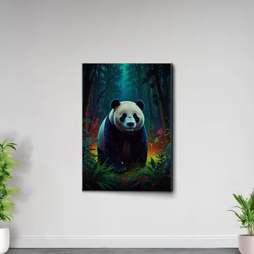 Vista 7 de Canvas Print cute pandas in the jungle Watercolor art framed canvas print framed wall art synthwave animal art Decor Canvas, Print