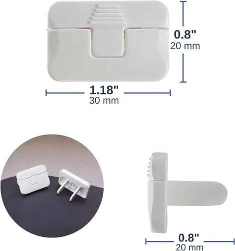 Vista 3 de Bates - Fundas para enchufes a prueba de bebés, paquete de 15, 2 puntas, fundas para enchufes a prueba de niños
