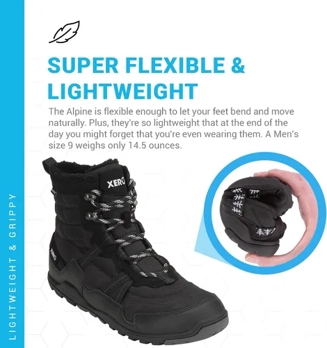 Vista 4 de Xero Shoes Alpine - Botas de nieve para hombre, aisladas, para exteriores, impermeables, para invierno