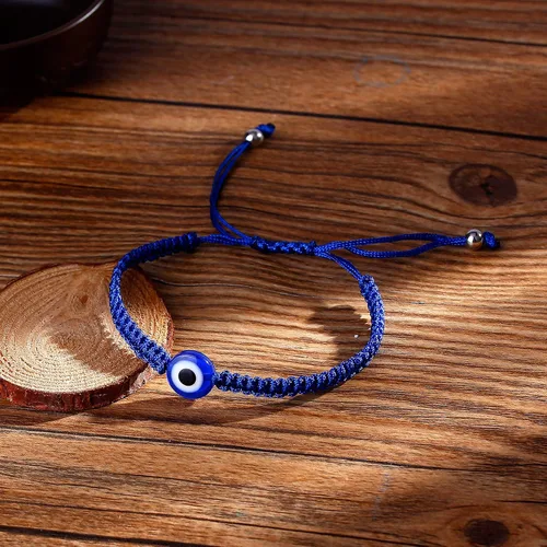 Vista 5 de Pulseras de mal de ojo de la suerte, tobillera, amuleto de cuerda roja, pulseras ajustables para familiares, parejas, mejores amigos, buena suerte