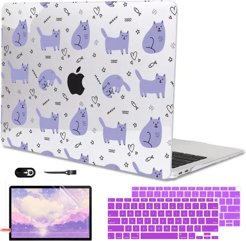 Vista 20 de Funda para MacBook Air de 13 pulgadas 2021 2020 2019 2018 para Mac A2337 M1 A2179 A1932 Funda con Touch ID, funda rígida de plástico