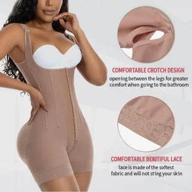 Vista 7 de Faja moldeadora de cuerpo faha colombiana fajas entrenador de cintura acero hueso abierto entrepierna, reductor de faja bbl post cirugía