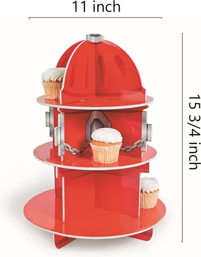 Vista 2 de Fun Express - Soporte para cupcakes en forma de boca de incendio, 15 1/2 x 11 pulgadas