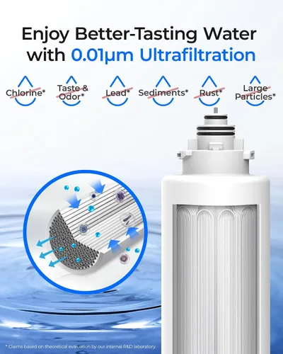 Vista 5 de Waterdrop TSUF - Filtro de agua para debajo del fregadero, repuesto para sistema de filtro de agua Waterdrop TSU-W de 3 etapas de ultrafiltración