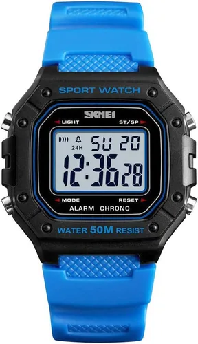 Vista 2 de Hombres deporte al aire libre reloj digital 5bar impermeable alarma luz trasera LED moda cronógrafo relojes