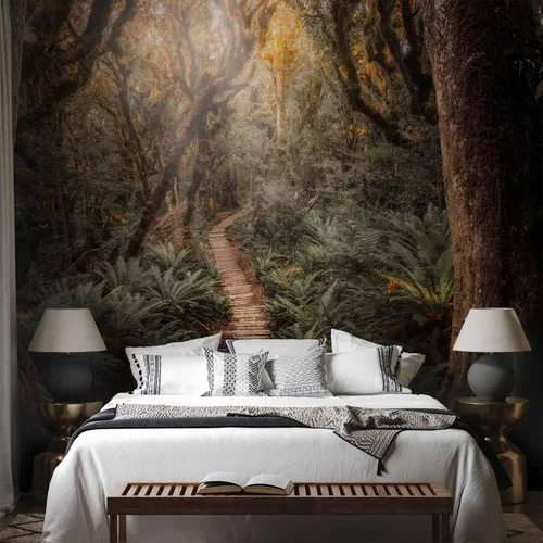 Vista 30 de artgeist Mural de pared premium Bosque púrpura, 79 x 55 pulgadas, papel tapiz no tejido, decoración de pared de vellón, impresión fotográfica