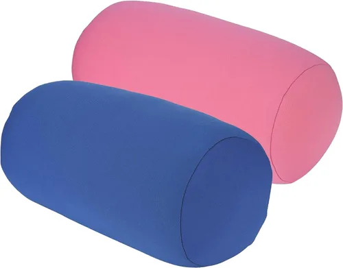 Vista 11 de 2 almohadas de microcuentas de 11.8 x 6.3 pulgadas, almohada cilíndrica para cuello, espalda y brazos, almohadas de viaje esponjosas para automóvil