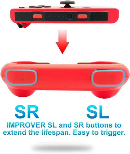 Vista 7 de eimgo joy-con Grips para Nintendo Switch resistente al desgaste joy-con asa para switch 2unidades rojoazul