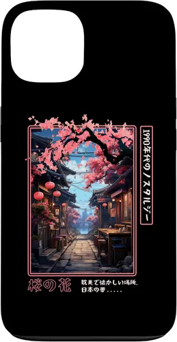 Vista 7 de iPhone 16 Japanese Vaporwave Nostalgia Cherry Blossoms 1990s Aesthetic Case