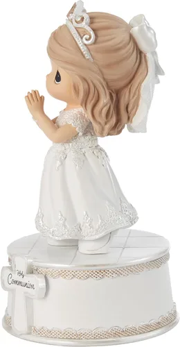 Vista 3 de Precious Moments Figura musical para niña de la Santa Comunión, reproduce "La oración del Señor", regalo de primera comunión para niñas, recuerdo