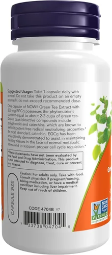 Vista 3 de NOW Foods EGCg Extracto de Té Verde 0.014 oz, 4704, 1, 1