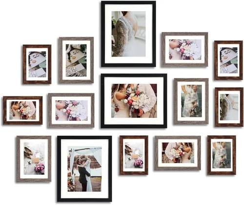 Vista 14 de Fixwal Portarretratos negros, paquete de 10 marcos de fotos de collage para galería de pared, juego de marcos de pared para colgar o para mesa