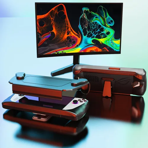 Vista 7 de JDDWIN Funda completa para ASUS Rog Ally 2023, funda protectora de mano con cubierta frontal desmontable y soporte para Rog Ally, a prueba