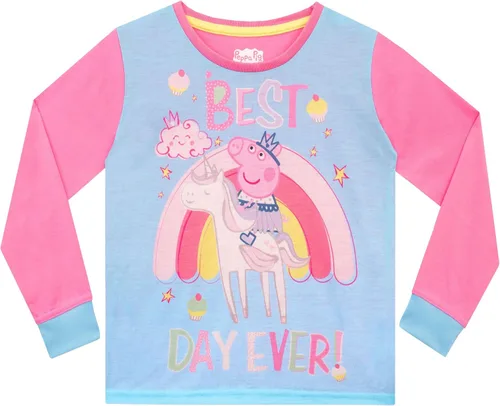 Vista 2 de Peppa Pig Pijama de unicornio para niñas Azul claro pastel