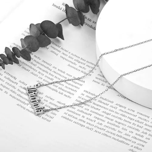 Vista 2 de huiphong Collar de cantante inspirado en joyas para mujeres y niñas, Acero inoxidable