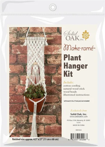 Vista 3 de SOLID OAK MACRAME PLNT HNGR KT 3 CUENTAS