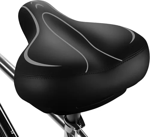 Vista 11 de Asiento de Bicicleta Extragrande, Asiento de Bicicleta Cómodo - Sillín de Bicicleta de Repuesto Universal - Asiento de Bicicleta de Cuero
