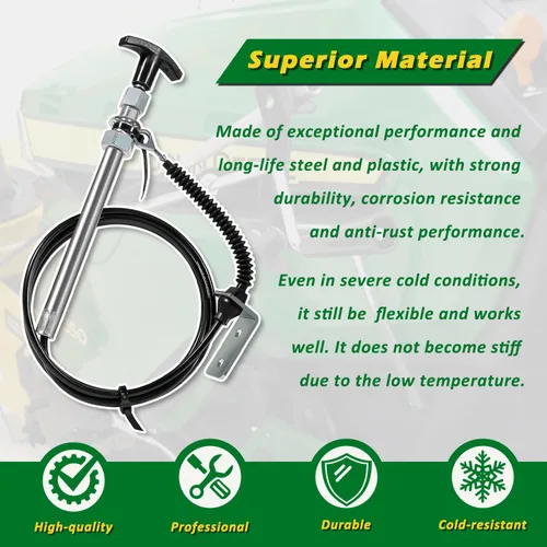Vista 5 de AM134404 Repuesto para cable de entrada de control de canalón John Deere, cable deflector de canalón compatible con soplador de nieve JD de 44