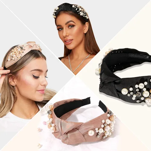 Vista 7 de Ivyu Diademas para la cabeza para mujer, 6 diademas para mujer, de moda, acolchadas para el cabello, accesorios para el cabello para niñas Mixto