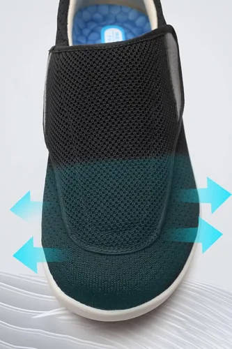 Vista 4 de Grigobu Zapatos diabéticos para hombre para hombre, informales, con velcro, ajustables, anchos, ligeros, para pies hinchados, antideslizantes
