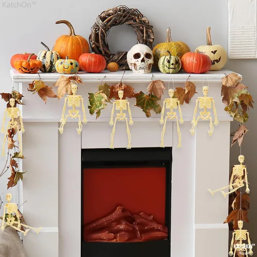 Vista 8 de KatchOn, Huge Pack of 12 Halloween Mini Skeletons Figure - 6-inch