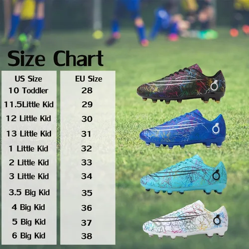 Vista 7 de Beyondjuff Zapatos de fútbol para niños con tacos de fútbol para suelo firme, zapatos de césped para niñas, zapatos de entrenamiento al aire libre