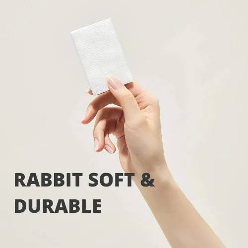 Vista 7 de White Rabbit Naked Cotton Textured - Almohadillas de algodón perforado sin blanquear para tónico, eliminación de maquillaje y máscaras Sin pelusa