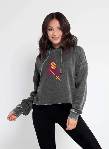 Vista 4 de chicka-d NCAA Campus Sudadera con capucha para mujer Carbón vegetal