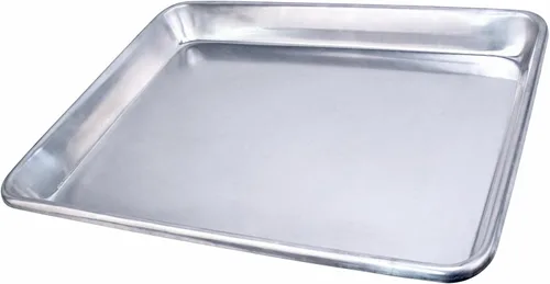 Vista 4 de New Star Foodservice Sartén de aluminio de grado comercial de calibre 12 para bollos, 18 pulgadas de largo x 26 pulgadas de ancho x 1 pulgada