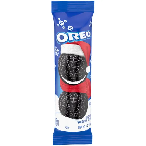 Vista 5 de OREO - Galletas de sándwich de chocolate, Galletas de navidad, 12 paquetes de relleno de calcetín de 4 oz