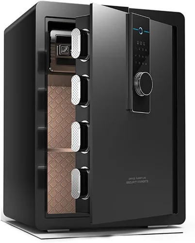 Vista 9 de Caja fuerte pequeña con llave/caja fuerte de alta seguridad/cerradura de acero segura/oficina en casa caja de almacenamiento para dinero