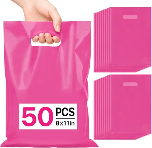 Vista 9 de ANZNKU 50 bolsas negras de recuerdo de fiesta, 8 x 11 pulgadas, bolsa de regalo para dulces de Pascua, joyas artesanales, bolsas de regalo